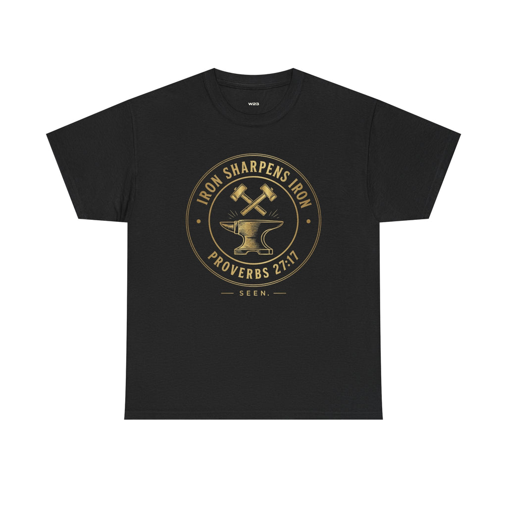 Iron Sharpens Iron Tee — Proverbs 27:17 | Faith Apparel for Men