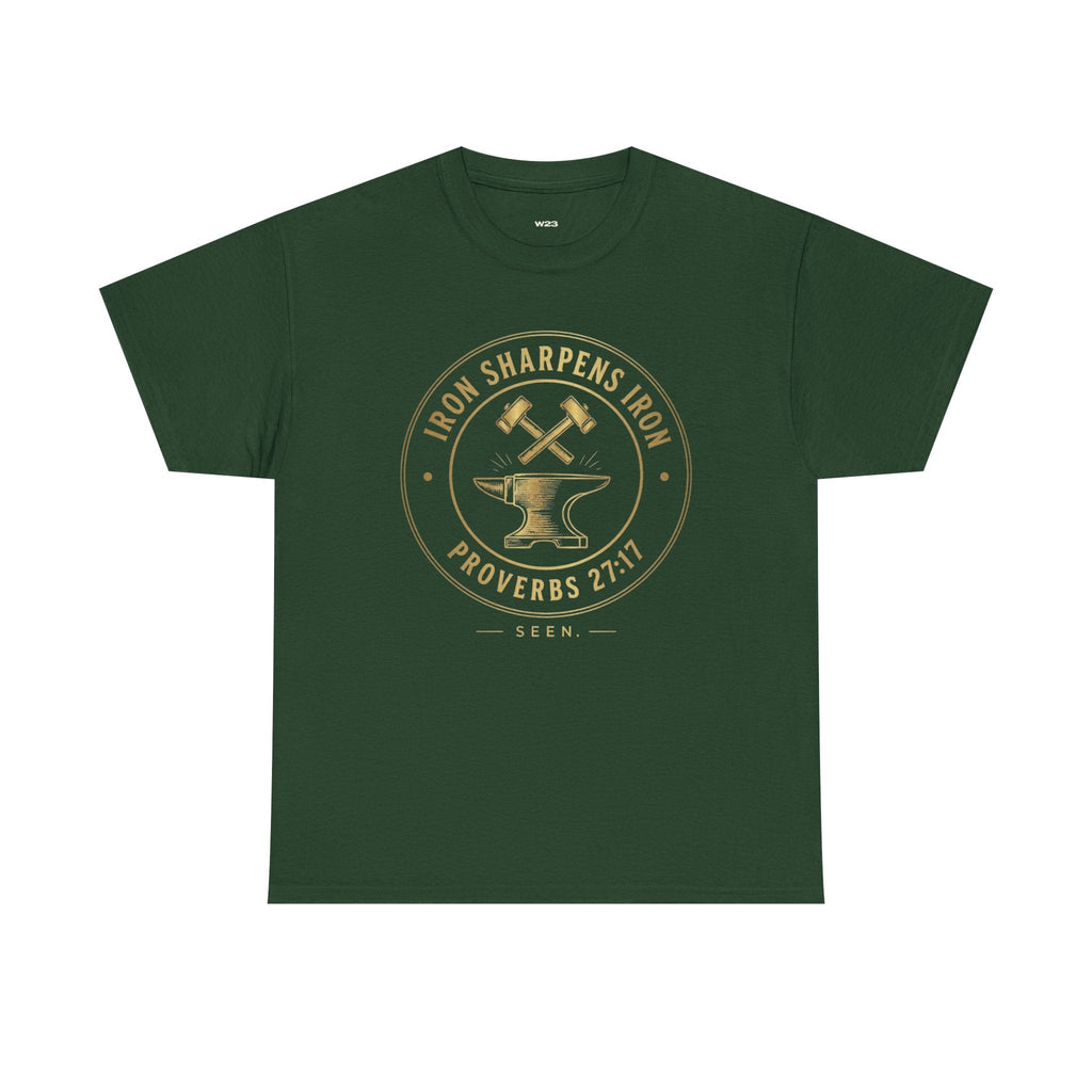 Iron Sharpens Iron Tee — Proverbs 27:17 | Faith Apparel for Men