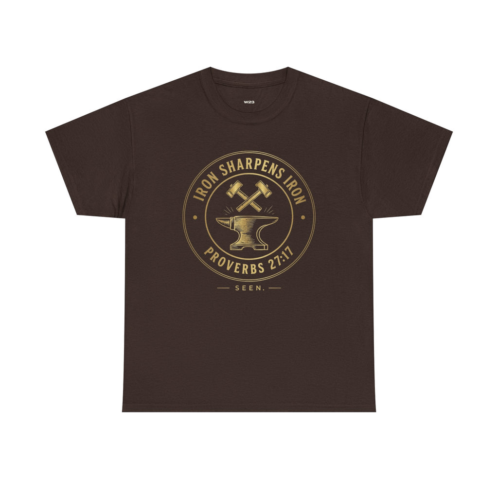 Iron Sharpens Iron Tee — Proverbs 27:17 | Faith Apparel for Men