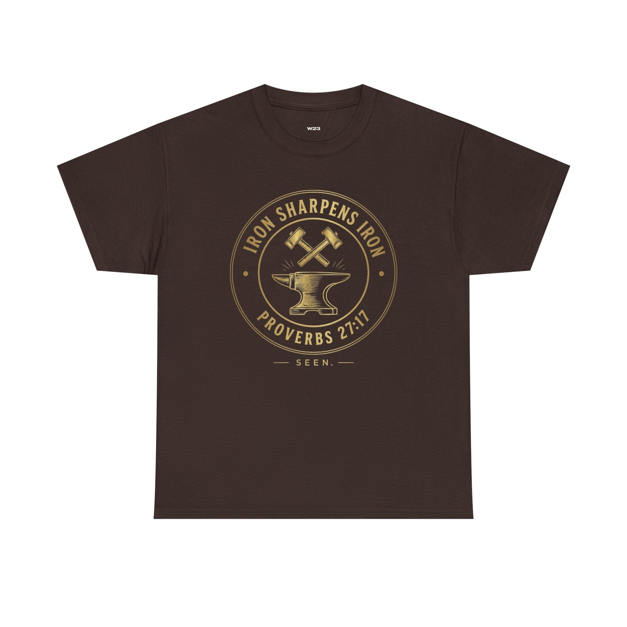 Iron Sharpens Iron Tee — Proverbs 27:17 | Faith Apparel for Men