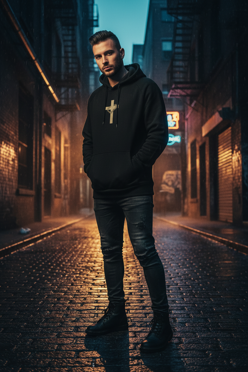 Jesus Crown of Thorns Hoodie lifestyle photo